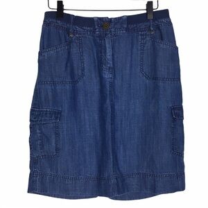 CHICO’S Skirt Pencil Chambray Denim Cargo Utility Athleisure Sportswear 00 XS